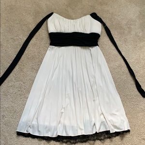 Black and White Mini Prom Dress